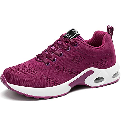 GAXmi Zapatillas Deportivas de Mujer Air Cordones Zapatos de Ligero Running Fitness Zapatillas de para Correr Antideslizantes Amortiguación Sneakers Morado 38 EU