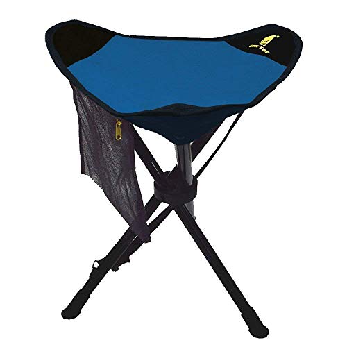 GEERTOP Taburete Silla Plegable de Camping de 3 Patas Grande Portátil Ultraligero Trípode con Bolsillo de Malla para Camping Pesca Caza Picnic Senderismo Deporte al Aire Libre