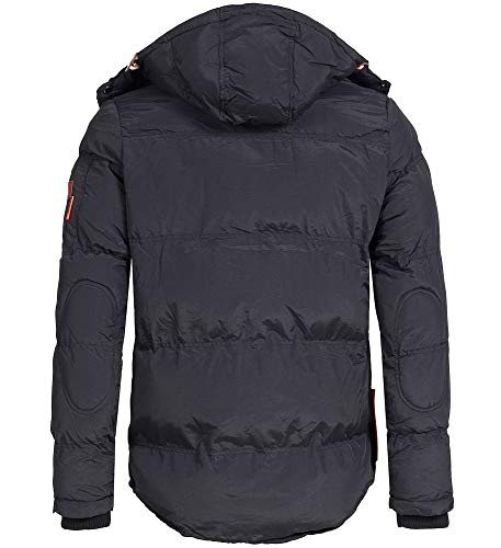 Geographical Norway - Chaqueta acolchada de invierno para hombre, con capucha (Marino, M)