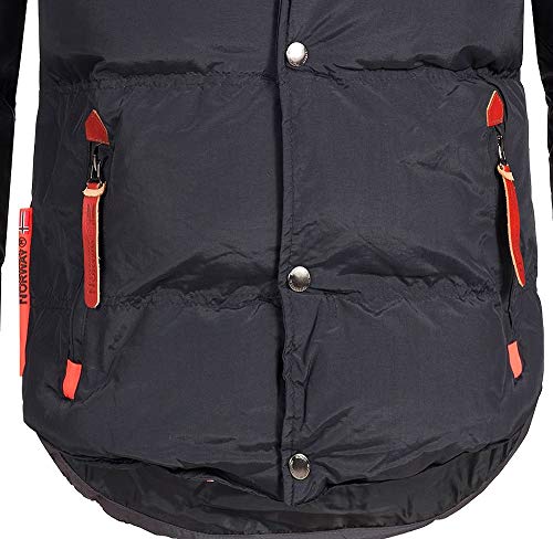 Geographical Norway - Chaqueta acolchada de invierno para hombre, con capucha (Negro, S)