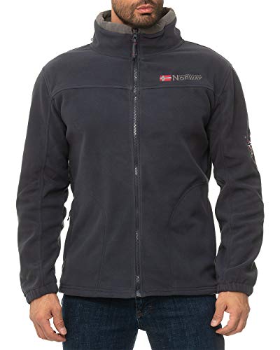 Geographical Norway Chaqueta de forro polar para hombre, Navy – gris oscuro., L