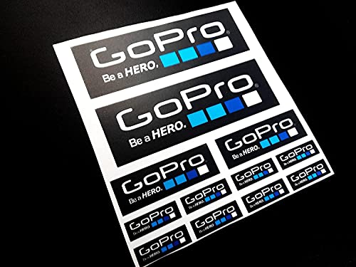 Go Pro - Adhesivos para moto o coche, 12 unidades, color negro