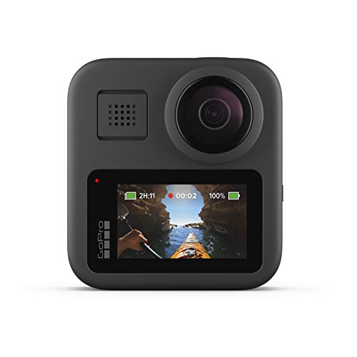 GoPro MAX, Cámara de Acción Digital a Prueba de Agua 360 con Estabilización Irrompible, Pantalla Táctil y Control de Voz, Bluetooth USB Wireless, GoPro Quik, Black