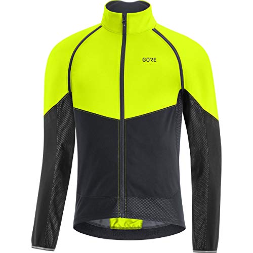 GORE WEAR Chaqueta de ciclismo Phantom para hombre, GORE-TEX INFINIUM, L, Amarillo neón/Negro