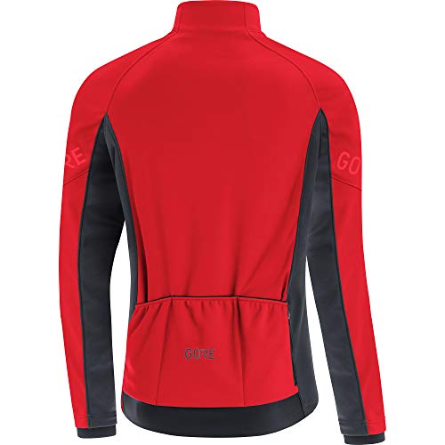 GORE WEAR Chaqueta térmica de ciclismo para hombre, C3, GORE-TEX INFINIUM, S, Rojo/Negro