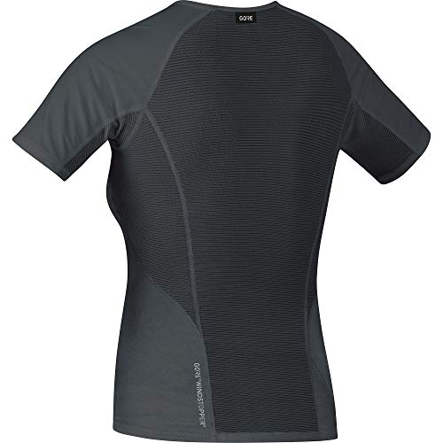 GORE WEAR M Camiseta interior de manga corta para mujer GORE WINDSTOPPER, 38, Negro