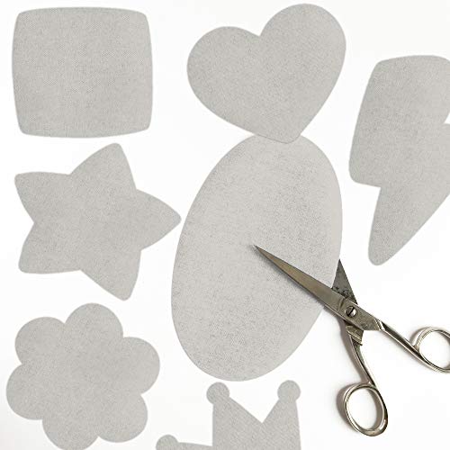 Haberdashery Online 6 Rodilleras Color Gris Perla termoadhesivas de Plancha. Coderas para Proteger tu Ropa y reparación de Pantalones, Chaquetas, Jerseys, Camisas. 16 x 10 cm. RP20