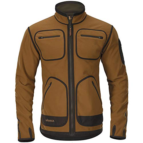 Härkila Kamko - Chaqueta de forro polar para hombre con membrana cortavientos Gore-Tex ® Infinium Windstopper, Rustique Clay / Hunting Green – Chaqueta de caza de manga larga Rustique clay verde L