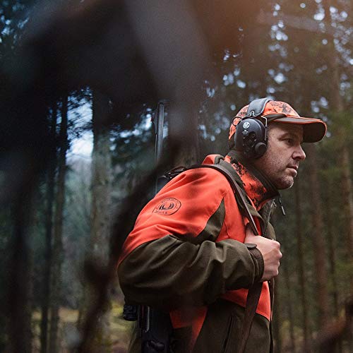 Härkila Wildboar Pro - Chaqueta impermeable de caza para hombre, color naranja con membrana Gore-Tex, todo el año, Drückjagd, Hombre, color Naranja y verde salvaje., tamaño 48