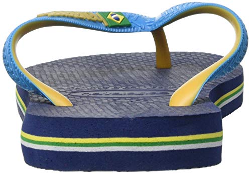 Havaianas Brasil Mix, Chanclas, para Unisex adulto, Azul Marino / Turquesa / Amarillo Quemado, 35/36 EU