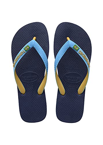 Havaianas Brasil Mix, Chanclas, para Unisex adulto, Azul Marino / Turquesa / Amarillo Quemado, 35/36 EU