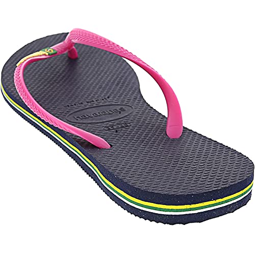 Havaianas Slim Brasil Logo, Chanclas, para Mujer, Azul Marino, 41/42 EU