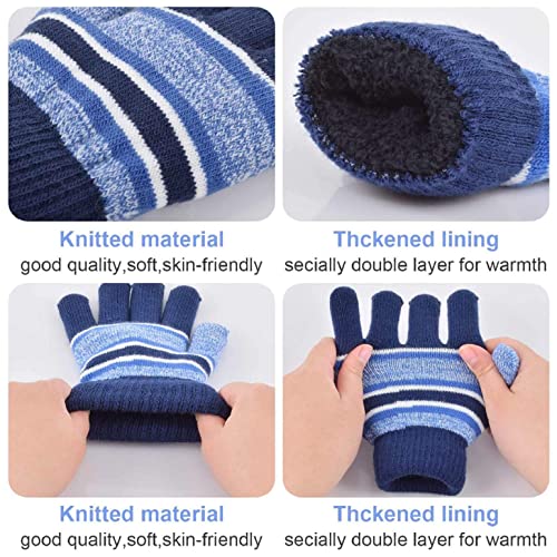 heekpek Sombrero Bufanda Guantes Conjunto de Punto Unisex Niñas Niños Caliente Set de Bufanda Gorro y Guantes Beanie Punto Caps Guantes Bufanda Tubular 3 Piezas Set Invierno