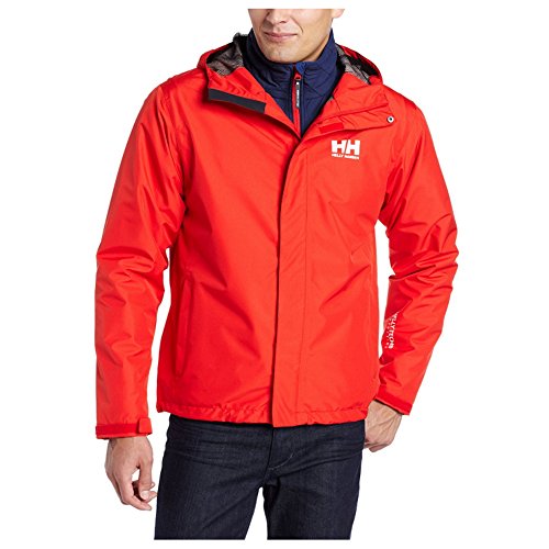 Helly Hansen Seven J Chaqueta Impermeable con Forro de Secado rápido, Cortaviento y Transpirable para Hombre y para Uso Diario, Rojo (Alert Red), 3XL