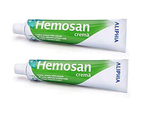 HEMOSAN 2 PACK - Picazón con crema de alivio rápido, fisuras anales, hemorroides, eccemas anales, prurito Ani - 100% ingredientes naturales Pilas de aceite - sin parabenos