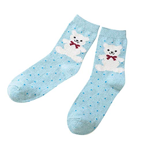 Hengxing Mujeres Grils Cute Animal Socks Algodón Crew Calcetines Super Soft Warm Antideslizante Calcetines de invierno,Big Bear (Mujeres)