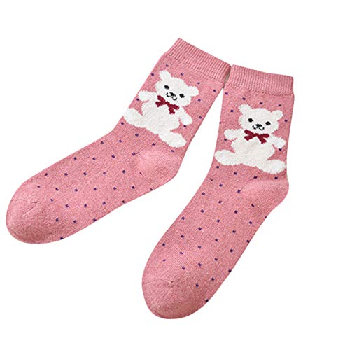 Hengxing Mujeres Grils Cute Animal Socks Algodón Crew Calcetines Super Soft Warm Antideslizante Calcetines de invierno,Big Bear (Mujeres)