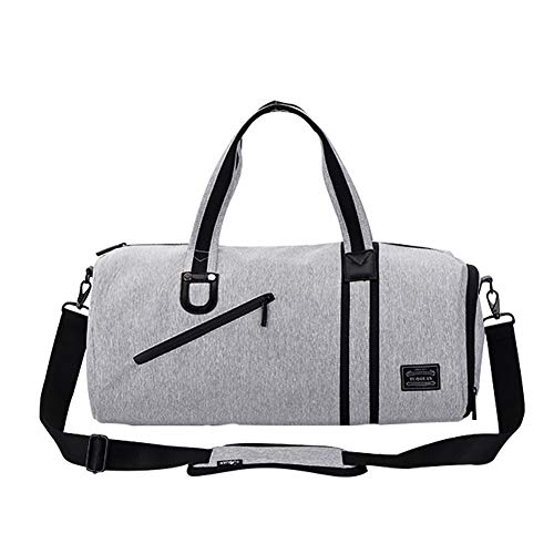 HHH Bolsa de Viaje Corto con Compartimento para Zapatos Impermeable y Duradera Impermeable para Hombres/Mujeres para Deporte Yoga Viaje Fitness Travel Bag & Duffel Bag,Gray