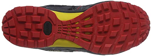 Hi-Tec Serra Trail-Black/Molten Lava/Spectra Yellow Uk7, Zapatos para Senderismo Hombre, 41 EU