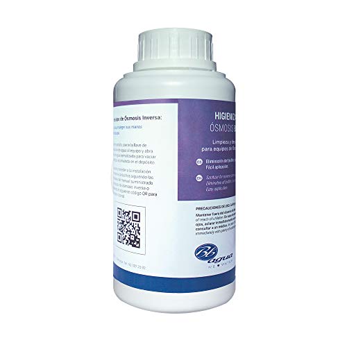 Higienizador de osmosis inversa. 500 ml. Bbagua. Imprescindible usar en cada cambio de filtros de los equipos de osmosis.