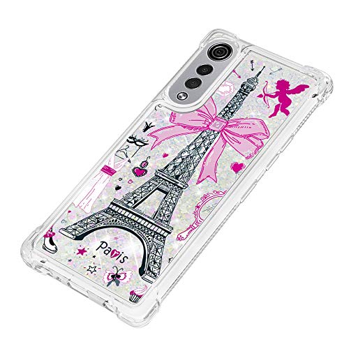 HopMore Glitter Funda para LG Velvet 4G / 5G Purpurina Silicona Cover 3D Liquido Brillante Dibujos Transparente Carcasa LG Velvet 4G / 5G Resistente Antigolpes Case Protección - Turm