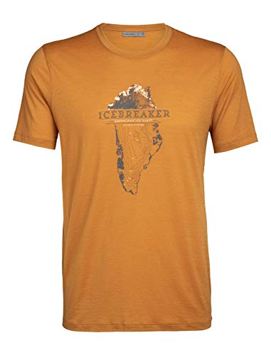 Icebreaker Camiseta de Manga Corta Modelo Mens Tech Lite SS Crewe Greenland Crest, Cavern, M