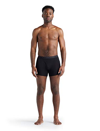 Icebreaker Mens 175 Everyday Boxers W Fly Calzoncillos, Hombre, Black, M