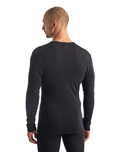 Icebreaker Mens 175 Everyday LS Crewe Camiseta Térmica para Hombre, Hombre, Black, M