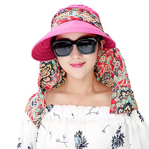 iHomey Roll Up Wide Brim Sun Visor UPF 50+ Protección UV Sun Hat con Protector de Cuello