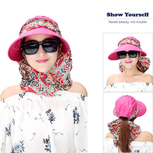 iHomey Roll Up Wide Brim Sun Visor UPF 50+ Protección UV Sun Hat con Protector de Cuello