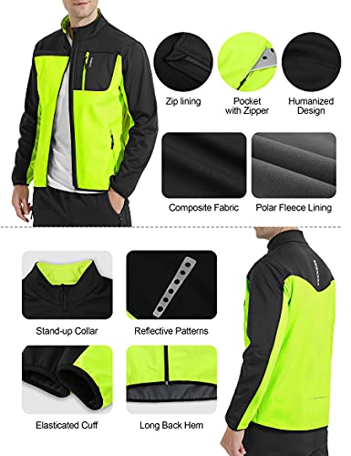 INBIKE Chaqueta Ciclismo Hombre Cortavientos Softshell Otoño e Invierno Bicicleta Montaña Trekking Impermeable Running Ropa de Trabajo Verde M