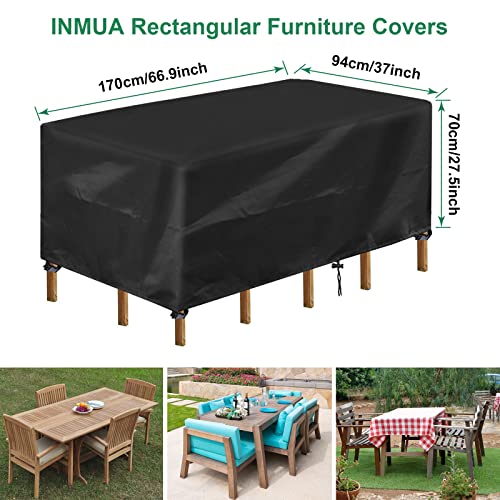 INMUA Funda Mesa Jardín, Funda Mesa Exterior Impermeable, Funda Protectora Muebles Jardín, Anti-UV, Tela Oxford 420D Funda Sofa Jardin Exterior (170x94x70cm)