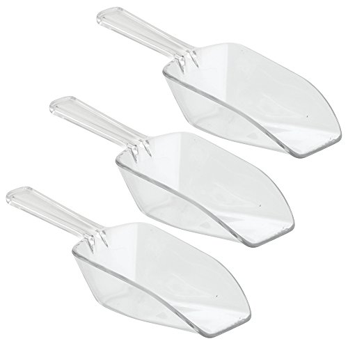 InterDesign Basic Cuchara dosificadora para 1/2 taza, cucharas medidoras muy grandes de plástico, juego de 3 ud para medidas de cocina, transparente