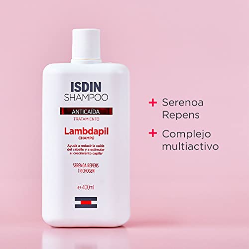 Isdin Lambdapil Champú Anticaída, Ayuda a Reducir la Caída del Cabello y Estimula el Crecimiento Capilar 1 x 400ml