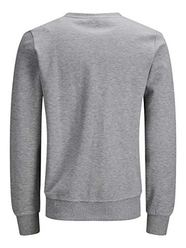 Jack & Jones Jjebasic Noos-Sudadera con Cuello Redondo, Gris Claro, L para Hombre