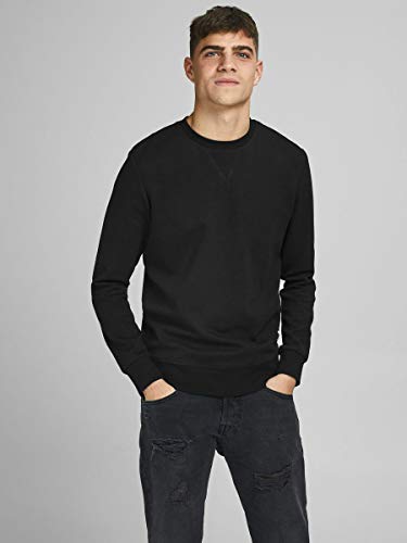 Jack & Jones Jjebasic Noos-Sudadera con Cuello Redondo, Negro, M para Hombre