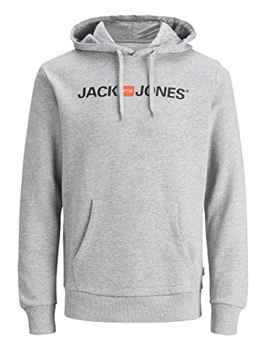 Jack & Jones Jjecorp Logo Sweat Hood Noos_12137054 Sudadera con Capucha, Gris (Light Grey Mixed), S para Hombre