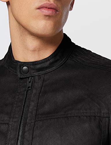 Jack & Jones Jjewarner Noos Chaqueta de Cuero sinttico, Negro, M para Hombre