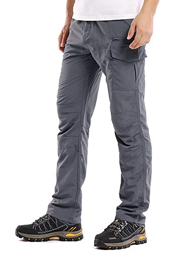 Jessie Kidden Pantalones de senderismo para hombre, ligeros, de secado rápido, UPF 50+, carga safari, pesca, escalada, camping, senderismo, pantalones #6046-gris oscuro-29