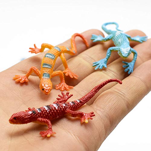 JOKFEICE Juguetes de Lagartija 12 Piezas Figuras de Animales realistas Modelo de acción de Lagartija pequeña Juguetes educativos de Aprendizaje Temprano Regalo de cumpleaños Fiesta de Halloween Favor