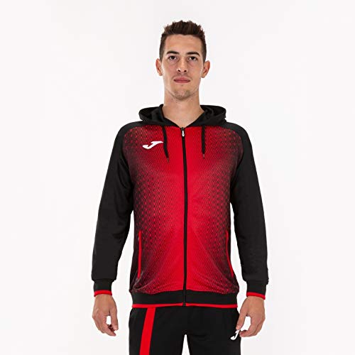 Joma Chaqueta Chándal Supernova Talla M, Color Negro, Rojo