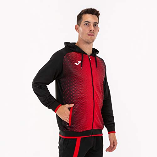 Joma Chaqueta Chándal Supernova Talla M, Color Negro, Rojo