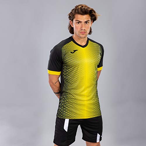 Joma Supernova M/C 101284 - Camiseta para Hombre, Color Negro y Amarillo, 101284_109_L, Nero-Giallo, L