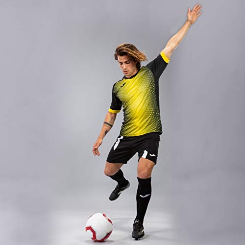 Joma Supernova M/C 101284 - Camiseta para Hombre, Color Negro y Amarillo, 101284_109_L, Nero-Giallo, L