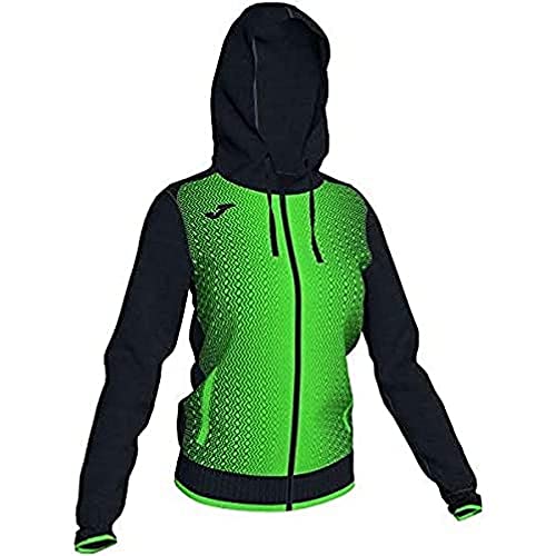 Joma Supernova Sudaderas, Mujer, Negro-Verde Fluor, M