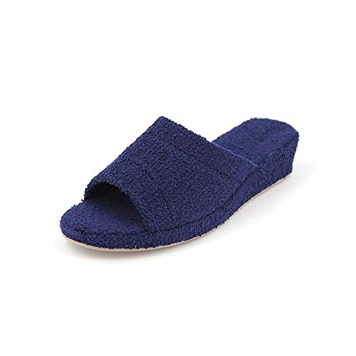 Jomix Chanclas de mujer casa abiertas de rizo Primaveral Verano Interior de corcho, 01 Azul, 39 EU