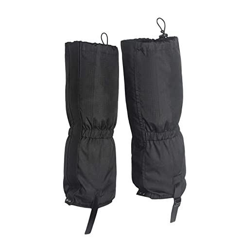 JQDMBH Calentadores,Calentadores piernas 1 par Impermeable al Aire Libre Senderismo Caminando Escalada Pasas de Patas Pasas de esquí for Hombres y Mujeres (Color : Black, Size : Large)