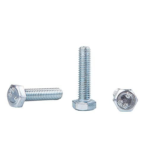 Juego de 6 tornillos hexagonales DIN 933 de acero galvanizado M12 x 60 mm de grado 8,8, tornillos hexagonales, totalmente roscados, cabeza hexagonal, tornillo de rosca (6, M12 x 60 mm)