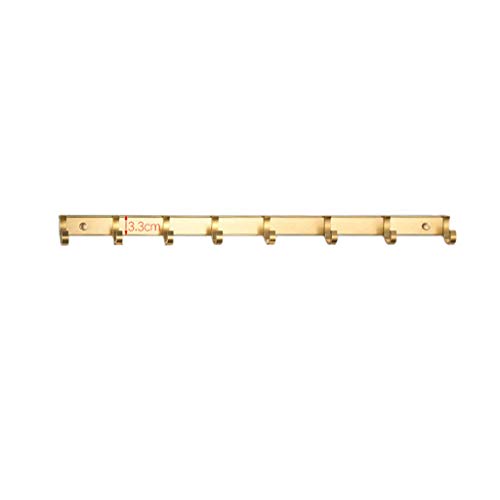 JYLSYMJa KangJZ Percha latón, Metales Pesados ​​del Estante de Pared multifunción se Puede Mover la Ropa del Gancho Tienda de Ropa Probador Perchero Ahorra Espacio (Color : Gold, Size : 53CM)