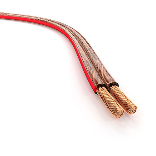 KabelDirekt – 50m Cable de Altavoces (2x2,5mm² Cable de altavoz HiFi, Made in Germany, de cobre puro, con indicación de polaridad, para el mejor sonido posible de su sistema de música)